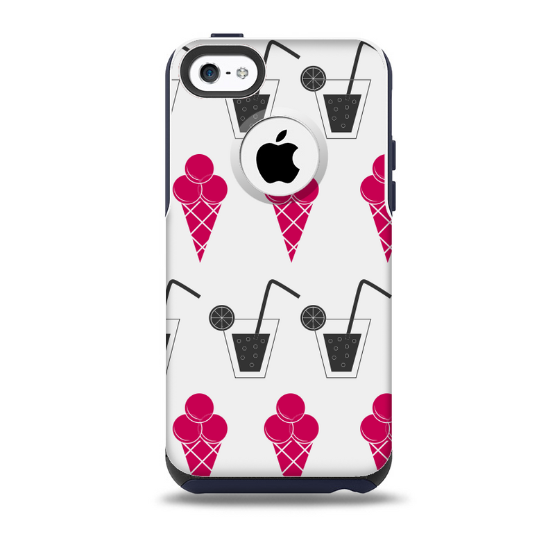 Red Icecream and Drink Icon Collage Skin for the iPhone 5c OtterBox Commuter Case