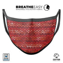 Red Multi Watercolor Chevron - Made in USA Mouth Cover Unisex Anti-Dust Cotton Blend Reusable & Washable Face Mask with Adjustable Sizing for Adult or Child