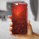 Red Orange Geometric V13 iPhone 6/6s or 6/6s Plus 2-Piece Hybrid INK-Fuzed Case