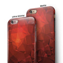 Red Orange Geometric V13 iPhone 6/6s or 6/6s Plus 2-Piece Hybrid INK-Fuzed Case