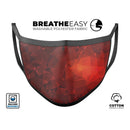 Red Orange Geometric V13 - Made in USA Mouth Cover Unisex Anti-Dust Cotton Blend Reusable & Washable Face Mask with Adjustable Sizing for Adult or Child