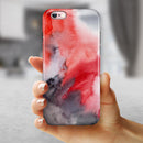 Red Pink 3 Absorbed Watercolor Texture iPhone 6/6s or 6/6s Plus 2-Piece Hybrid INK-Fuzed Case
