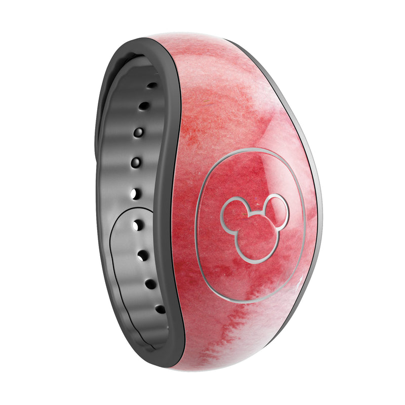 Red Pink 3 Absorbed Watercolor Texture - Decal Skin Wrap Kit for the Disney Magic Band