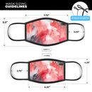 Red Pink 3 Absorbed Watercolor Texture - Made in USA Mouth Cover Unisex Anti-Dust Cotton Blend Reusable & Washable Face Mask with Adjustable Sizing for Adult or Child