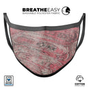 Red Slate Marble Surface V40 - Made in USA Mouth Cover Unisex Anti-Dust Cotton Blend Reusable & Washable Face Mask with Adjustable Sizing for Adult or Child