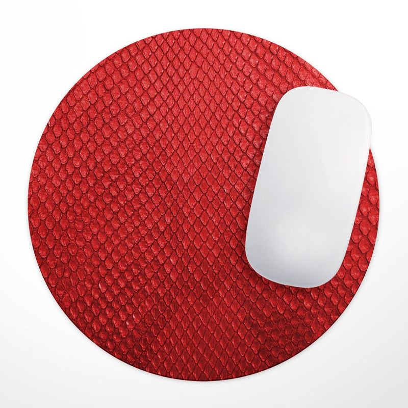Red Snake Skin Pattern V3// WaterProof Rubber Foam Backed Anti-Slip Mouse Pad for Home Work Office or Gaming Computer Desk