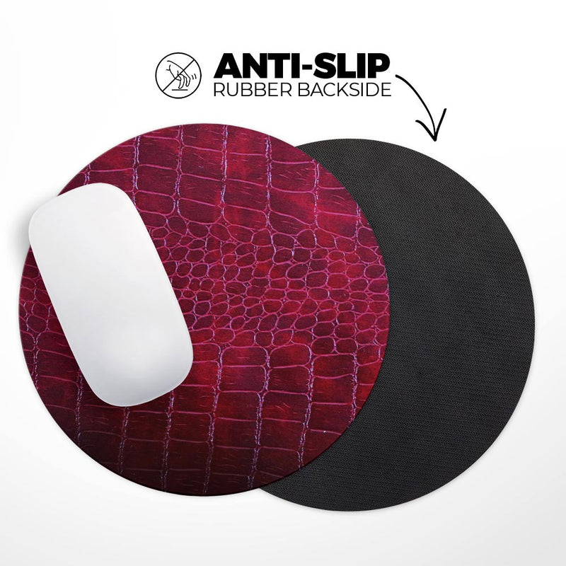 Red Snake Skin Pattern V4// WaterProof Rubber Foam Backed Anti-Slip Mouse Pad for Home Work Office or Gaming Computer Desk