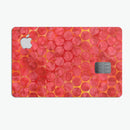 Red Sorted Large Watercolor Polka Dots - Premium Protective Decal Skin-Kit for the Apple Credit Card