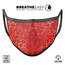 Red Sorted Large Watercolor Polka Dots - Made in USA Mouth Cover Unisex Anti-Dust Cotton Blend Reusable & Washable Face Mask with Adjustable Sizing for Adult or Child