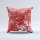 Red Splotted Paint Texture ink-Fuzed Decorative Throw Pillow