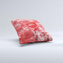 Red Splotted Paint Texture ink-Fuzed Decorative Throw Pillow