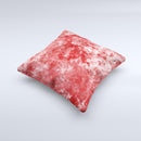 Red Splotted Paint Texture ink-Fuzed Decorative Throw Pillow