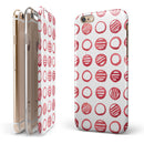 Red Striped Polka Dots iPhone 6/6s or 6/6s Plus 2-Piece Hybrid INK-Fuzed Case