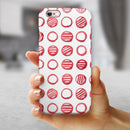 Red Striped Polka Dots iPhone 6/6s or 6/6s Plus 2-Piece Hybrid INK-Fuzed Case