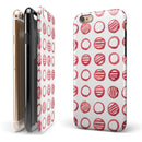 Red Striped Polka Dots iPhone 6/6s or 6/6s Plus 2-Piece Hybrid INK-Fuzed Case