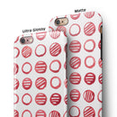 Red Striped Polka Dots iPhone 6/6s or 6/6s Plus 2-Piece Hybrid INK-Fuzed Case