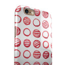 Red Striped Polka Dots iPhone 6/6s or 6/6s Plus 2-Piece Hybrid INK-Fuzed Case