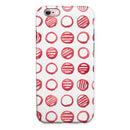 Red Striped Polka Dots iPhone 6/6s or 6/6s Plus 2-Piece Hybrid INK-Fuzed Case