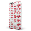 Red Striped Polka Dots iPhone 6/6s or 6/6s Plus 2-Piece Hybrid INK-Fuzed Case