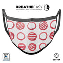 Red Striped Polka Dots - Made in USA Mouth Cover Unisex Anti-Dust Cotton Blend Reusable & Washable Face Mask with Adjustable Sizing for Adult or Child