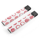 Red Striped Polka Dots - Premium Decal Protective Skin-Wrap Sticker compatible with the Juul Labs vaping device