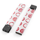 Red Striped Polka Dots - Premium Decal Protective Skin-Wrap Sticker compatible with the Juul Labs vaping device