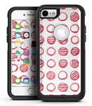 Red Striped Polka Dots - iPhone 7 or 7 Plus Commuter Case Skin Kit