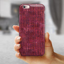 Red Textured Triangle Pattern iPhone 6/6s or 6/6s Plus 2-Piece Hybrid INK-Fuzed Case