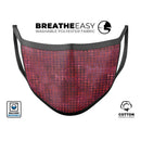 Red Textured Triangle Pattern - Made in USA Mouth Cover Unisex Anti-Dust Cotton Blend Reusable & Washable Face Mask with Adjustable Sizing for Adult or Child