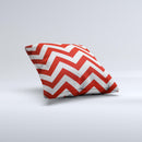 Red Vintage Chevron Pattern Ink-Fuzed Decorative Throw Pillow