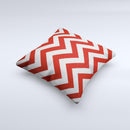 Red Vintage Chevron Pattern Ink-Fuzed Decorative Throw Pillow