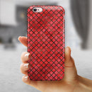 Red Watercolor Diamond Pattern iPhone 6/6s or 6/6s Plus 2-Piece Hybrid INK-Fuzed Case