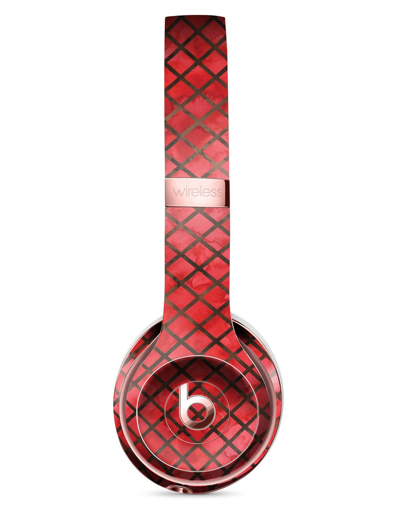 Red Watercolor Diamond Pattern Full-Body Skin Kit for the Beats by Dre Solo 3 Wireless Headphones