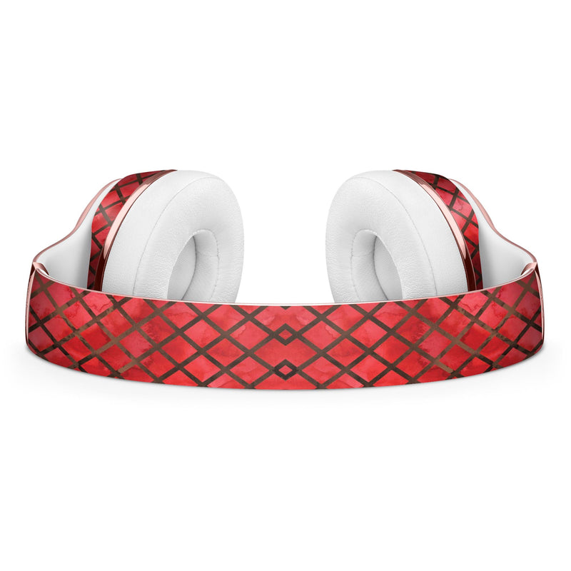 Red Watercolor Diamond Pattern Full-Body Skin Kit for the Beats by Dre Solo 3 Wireless Headphones