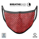 Red Watercolor Diamond Pattern - Made in USA Mouth Cover Unisex Anti-Dust Cotton Blend Reusable & Washable Face Mask with Adjustable Sizing for Adult or Child
