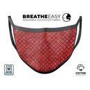 Red Watercolor Diamond Pattern - Made in USA Mouth Cover Unisex Anti-Dust Cotton Blend Reusable & Washable Face Mask with Adjustable Sizing for Adult or Child