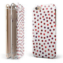 Red Watercolor Dots over White iPhone 6/6s or 6/6s Plus 2-Piece Hybrid INK-Fuzed Case