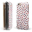 Red Watercolor Dots over White iPhone 6/6s or 6/6s Plus 2-Piece Hybrid INK-Fuzed Case