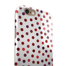 Red Watercolor Dots over White iPhone 6/6s or 6/6s Plus 2-Piece Hybrid INK-Fuzed Case