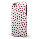 Red Watercolor Dots over White iPhone 6/6s or 6/6s Plus 2-Piece Hybrid INK-Fuzed Case