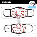Red Watercolor Dots over White - Made in USA Mouth Cover Unisex Anti-Dust Cotton Blend Reusable & Washable Face Mask with Adjustable Sizing for Adult or Child