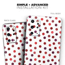 Red Watercolor Dots over White - Premium Vinyl Skin Decal for Samsung Galaxy S25 Ultra, S24, S23, S22 & All Galaxy S Models