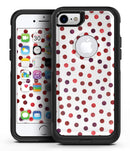 Red Watercolor Dots over White - iPhone 7 or 8 OtterBox Case & Skin Kits