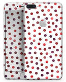 Red Watercolor Dots over White - Skin-kit for the iPhone 8 or 8 Plus