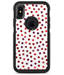 Red Watercolor Dots over White - iPhone X OtterBox Case & Skin Kits