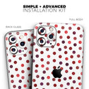Red Watercolor Dots over White - Vinyl Skin Wrap for iPhone 17 Pro Max, 17 Pro, 17 Air, 17, 16 & All Models — Soft Matte or Ultra Gloss