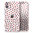 Red Watercolor Dots over White - Vinyl Skin Wrap for iPhone 17 Pro Max, 17 Pro, 17 Air, 17, 16 & All Models — Soft Matte or Ultra Gloss