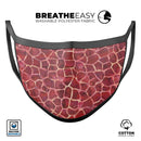 Red Watercolor Giraffe Pattern - Made in USA Mouth Cover Unisex Anti-Dust Cotton Blend Reusable & Washable Face Mask with Adjustable Sizing for Adult or Child