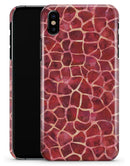 Red Watercolor Giraffe Pattern - iPhone X Clipit Case
