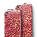 Red Watercolor Hearts iPhone 6/6s or 6/6s Plus 2-Piece Hybrid INK-Fuzed Case